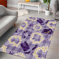 Aloha Hawaii Paniolo Lavender Palaka Area Rug Coastal Rodeo - Polynesian Pride