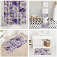 Aloha Hawaii Paniolo Lavender Palaka Bathroom Set Coastal Rodeo - Polynesian Pride