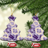 Aloha Hawaii Paniolo Lavender Palaka Ceramic Ornament Coastal Rodeo - Polynesian Pride