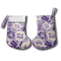 Aloha Hawaii Paniolo Lavender Palaka Christmas Stocking Coastal Rodeo - Polynesian Pride