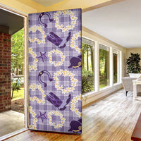 Aloha Hawaii Paniolo Lavender Palaka Door Cover Coastal Rodeo - Polynesian Pride