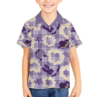 Aloha Hawaii Paniolo Lavender Palaka Family Matching Summer Maxi Dress and Hawaiian Shirt Coastal Rodeo - Polynesian Pride