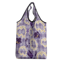Aloha Hawaii Paniolo Lavender Palaka Grocery Bag Coastal Rodeo - Polynesian Pride