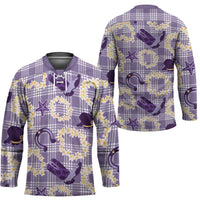 Aloha Hawaii Paniolo Lavender Palaka Hockey Jersey Coastal Rodeo - Polynesian Pride