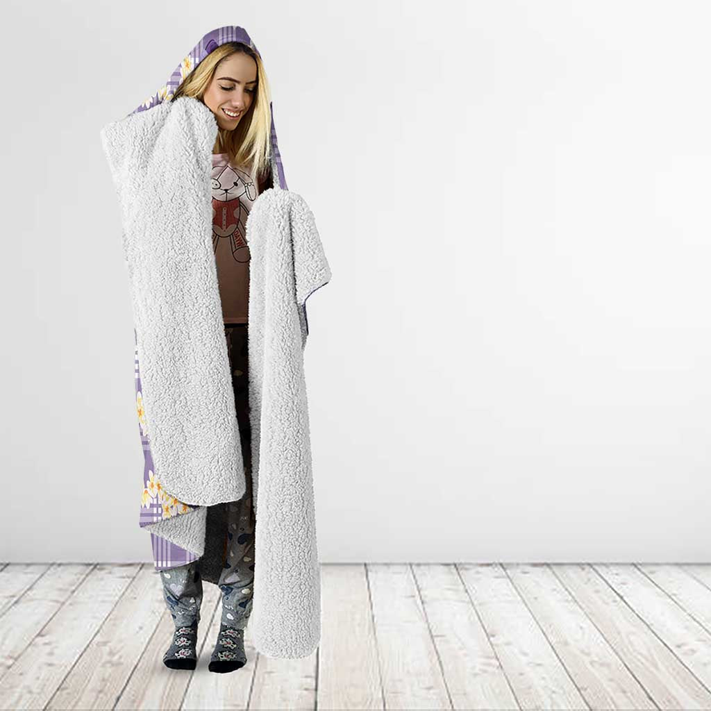 Aloha Hawaii Paniolo Lavender Palaka Hooded Blanket Coastal Rodeo - Polynesian Pride