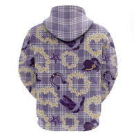 Aloha Hawaii Paniolo Lavender Palaka Hoodie Coastal Rodeo - Polynesian Pride