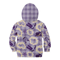 Aloha Hawaii Paniolo Lavender Palaka Kid Hoodie Coastal Rodeo - Polynesian Pride