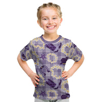 Aloha Hawaii Paniolo Lavender Palaka Kid T Shirt Coastal Rodeo - Polynesian Pride