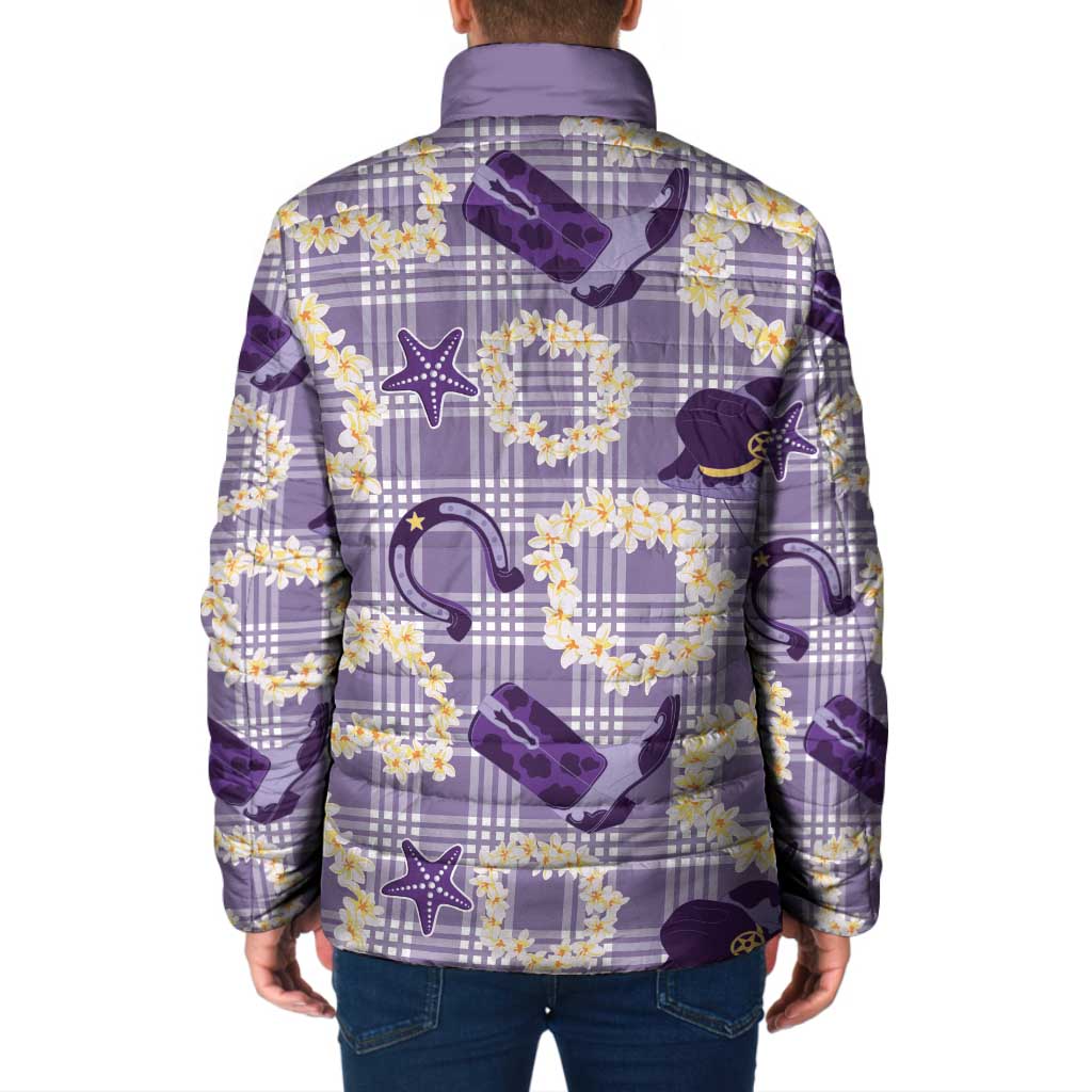 Aloha Hawaii Paniolo Lavender Palaka Padded Jacket Coastal Rodeo LT7 - Polynesian Pride