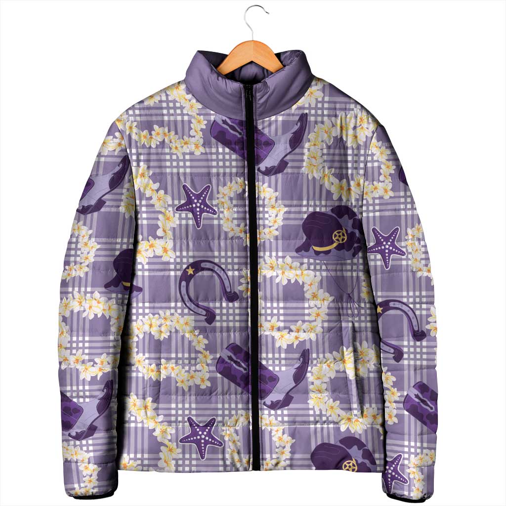Aloha Hawaii Paniolo Lavender Palaka Padded Jacket Coastal Rodeo LT7 - Polynesian Pride