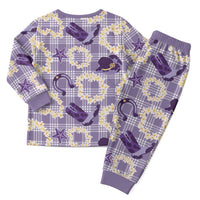 Aloha Hawaii Paniolo Lavender Palaka Christmas Pajama Set Coastal Rodeo LT7 - Polynesian Pride