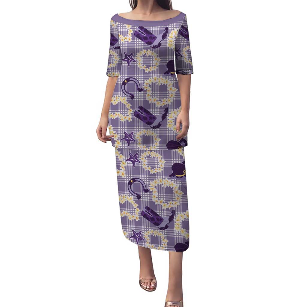 Aloha Hawaii Paniolo Lavender Palaka Puletasi Coastal Rodeo - Polynesian Pride