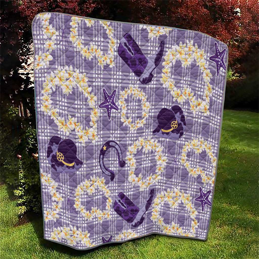 Aloha Hawaii Paniolo Lavender Palaka Quilt Coastal Rodeo - Polynesian Pride
