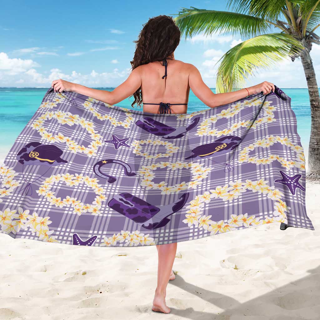 Aloha Hawaii Paniolo Lavender Palaka Sarong Coastal Rodeo - Polynesian Pride