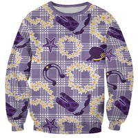 Aloha Hawaii Paniolo Lavender Palaka Sweatshirt Coastal Rodeo LT7 Unisex Lavender - Polynesian Pride