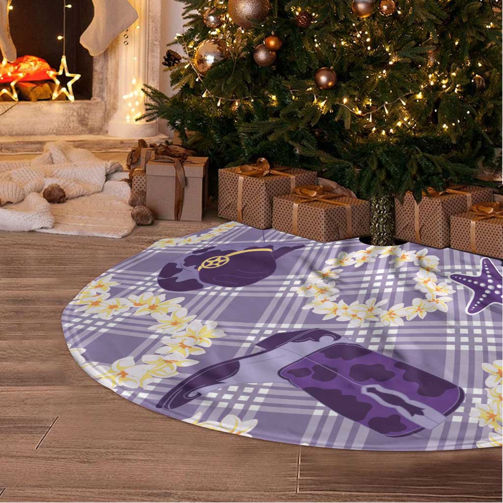 Aloha Hawaii Paniolo Lavender Palaka Tree Skirt Coastal Rodeo LT7 - Polynesian Pride