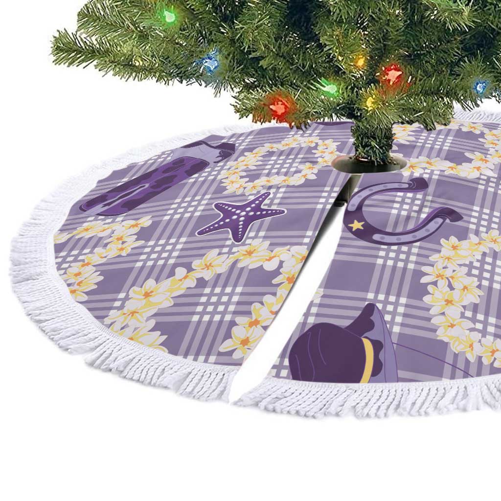 Aloha Hawaii Paniolo Lavender Palaka Tree Skirt Coastal Rodeo LT7 - Polynesian Pride