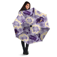 Aloha Hawaii Paniolo Lavender Palaka Umbrella Coastal Rodeo - Polynesian Pride