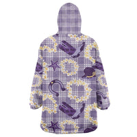 Aloha Hawaii Paniolo Lavender Palaka Wearable Blanket Hoodie Coastal Rodeo LT7 - Polynesian Pride