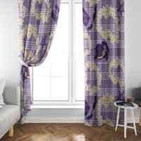 Aloha Hawaii Paniolo Lavender Palaka Window Curtain Coastal Rodeo - Polynesian Pride