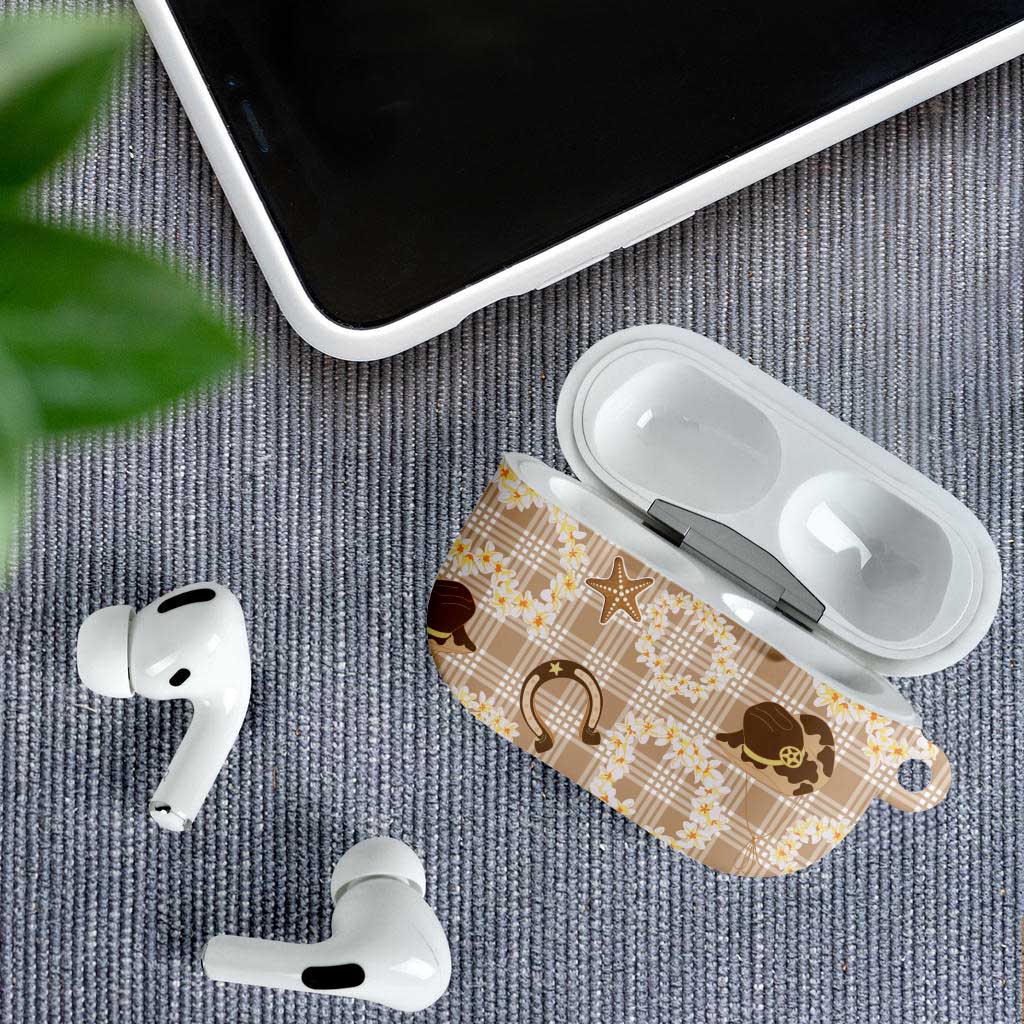 Aloha Hawaii Paniolo Khaki Palaka AirPods Case Coastal Rodeo LT7 - Polynesian Pride