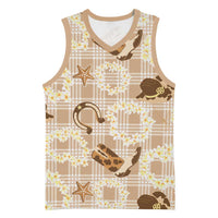 Aloha Hawaii Paniolo Khaki Palaka Basketball Jersey Coastal Rodeo LT7 Unisex Khaki - Polynesian Pride