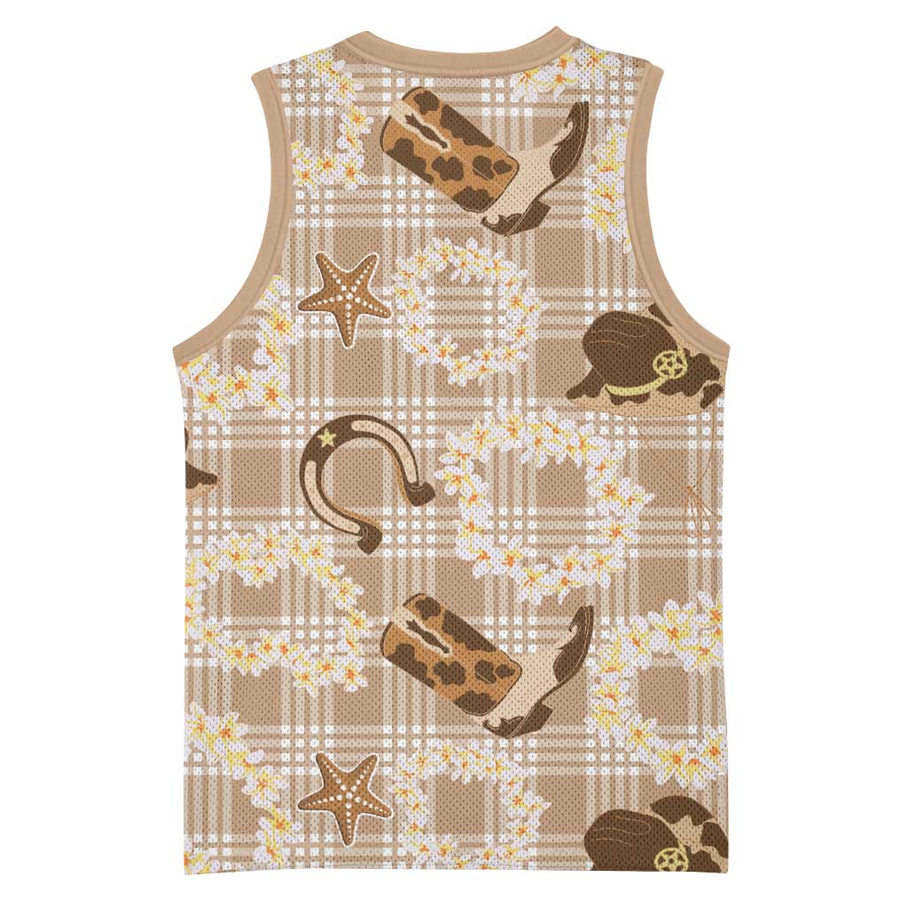 Aloha Hawaii Paniolo Khaki Palaka Basketball Jersey Coastal Rodeo LT7 - Polynesian Pride