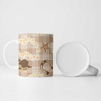 Aloha Hawaii Paniolo Khaki Palaka Ceramic Mug Coastal Rodeo - Polynesian Pride