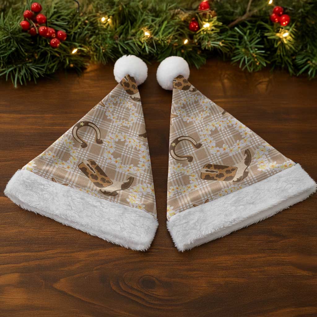 Aloha Hawaii Paniolo Khaki Palaka Christmas Santa Hat Coastal Rodeo - Polynesian Pride