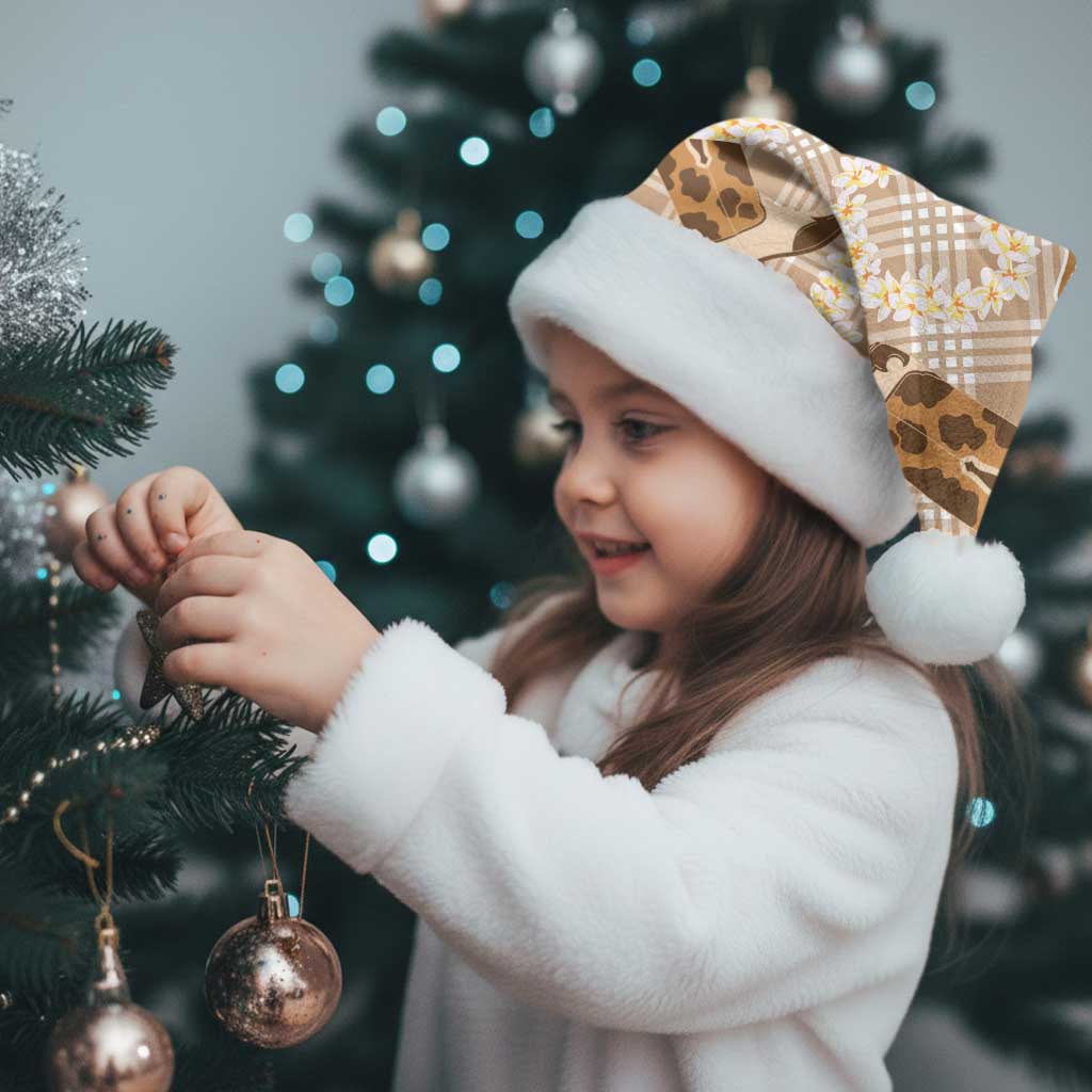 Aloha Hawaii Paniolo Khaki Palaka Christmas Santa Hat Coastal Rodeo - Polynesian Pride