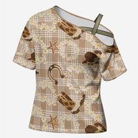 Aloha Hawaii Paniolo Khaki Palaka Cross Shoulder Shirt Coastal Rodeo LT7 Female Khaki - Polynesian Pride