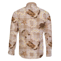 Aloha Hawaii Paniolo Khaki Palaka Family Matching Summer Maxi Dress and Hawaiian Shirt Coastal Rodeo - Polynesian Pride