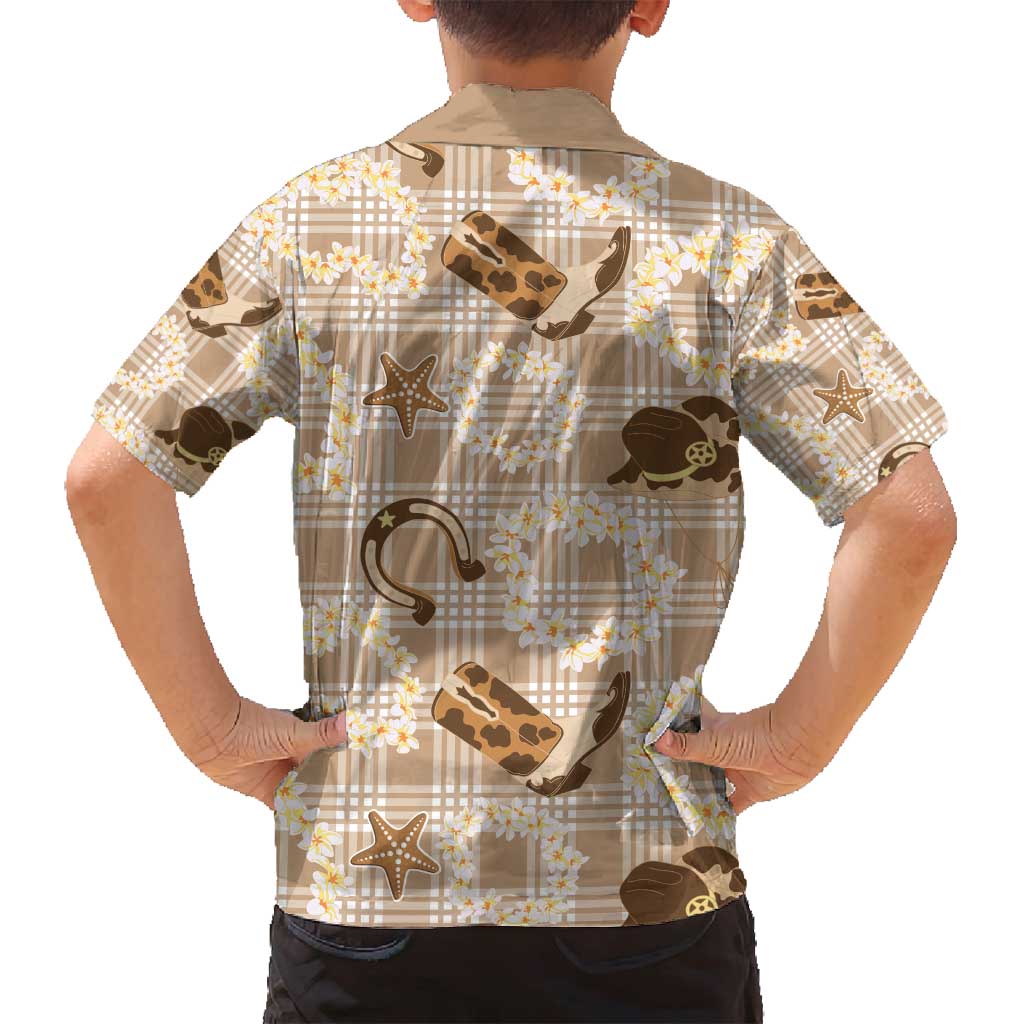 Aloha Hawaii Paniolo Khaki Palaka Family Matching Tank Maxi Dress and Hawaiian Shirt Coastal Rodeo LT7 - Polynesian Pride