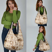 Aloha Hawaii Paniolo Khaki Palaka Grocery Bag Coastal Rodeo - Polynesian Pride