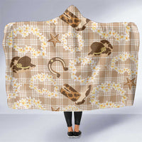 Aloha Hawaii Paniolo Khaki Palaka Hooded Blanket Coastal Rodeo - Polynesian Pride