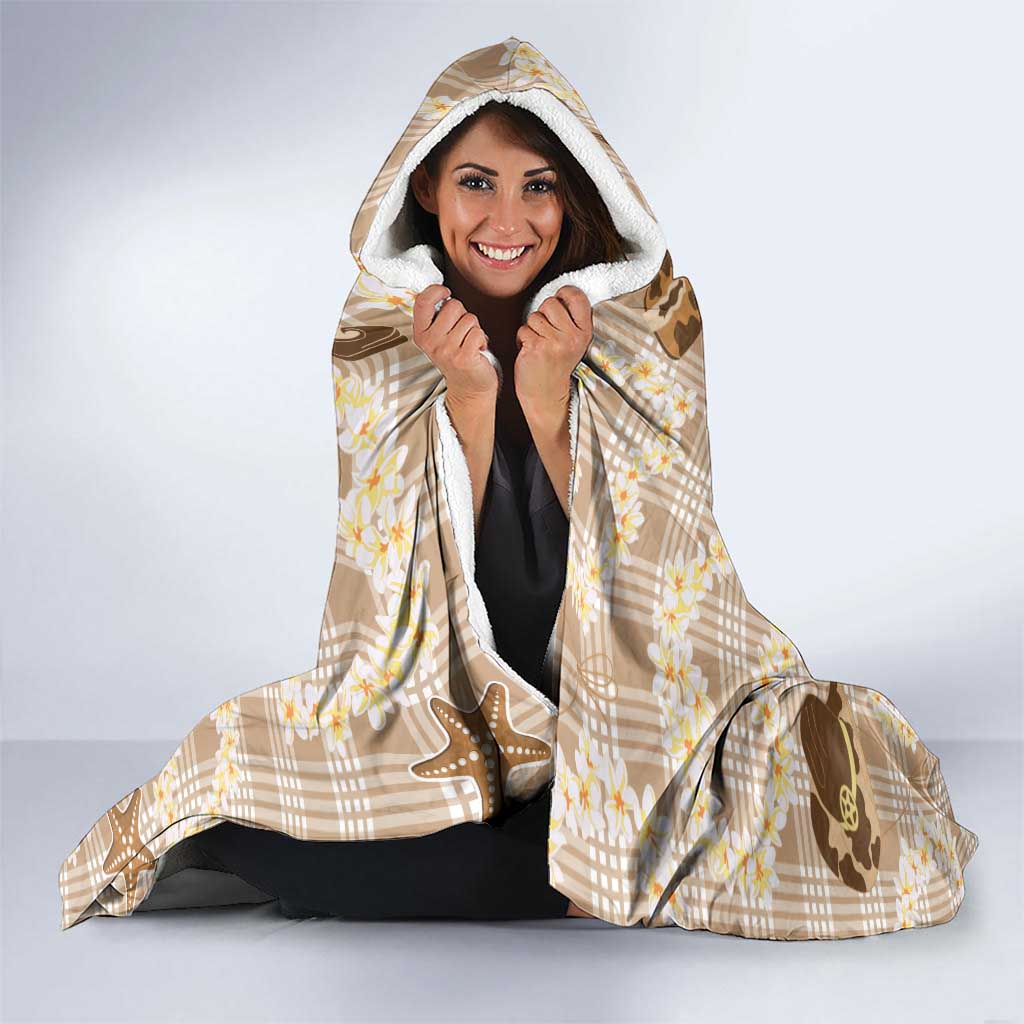 Aloha Hawaii Paniolo Khaki Palaka Hooded Blanket Coastal Rodeo - Polynesian Pride