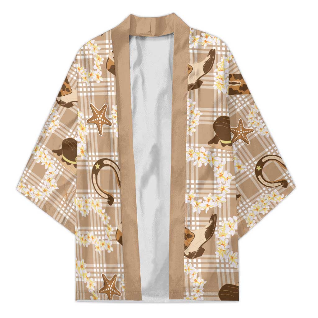 Aloha Hawaii Paniolo Khaki Palaka Kimono Coastal Rodeo LT7 Unisex Khaki - Polynesian Pride
