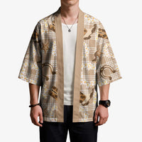 Aloha Hawaii Paniolo Khaki Palaka Kimono Coastal Rodeo LT7 - Polynesian Pride