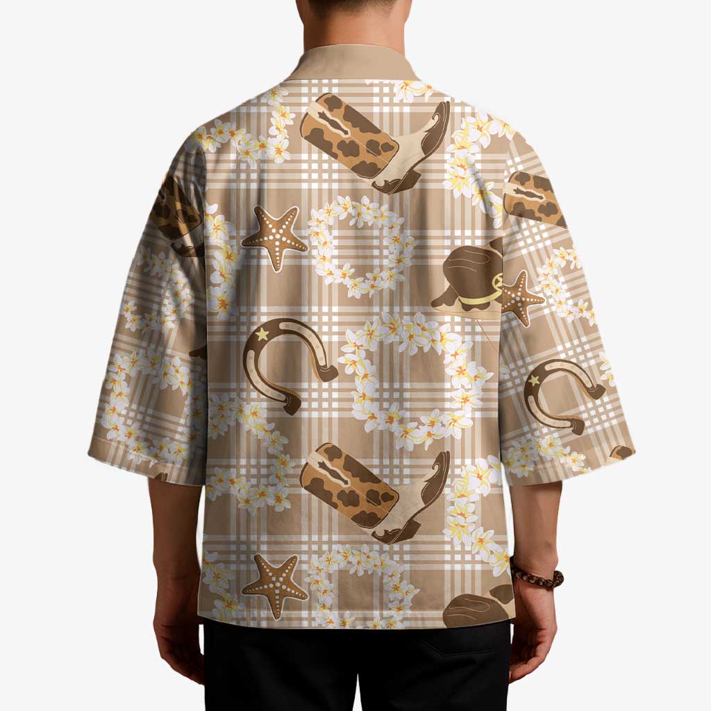 Aloha Hawaii Paniolo Khaki Palaka Kimono Coastal Rodeo LT7 - Polynesian Pride