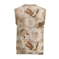 Aloha Hawaii Paniolo Khaki Palaka Christmas Knitted V-Neck Vest Coastal Rodeo LT7 - Polynesian Pride