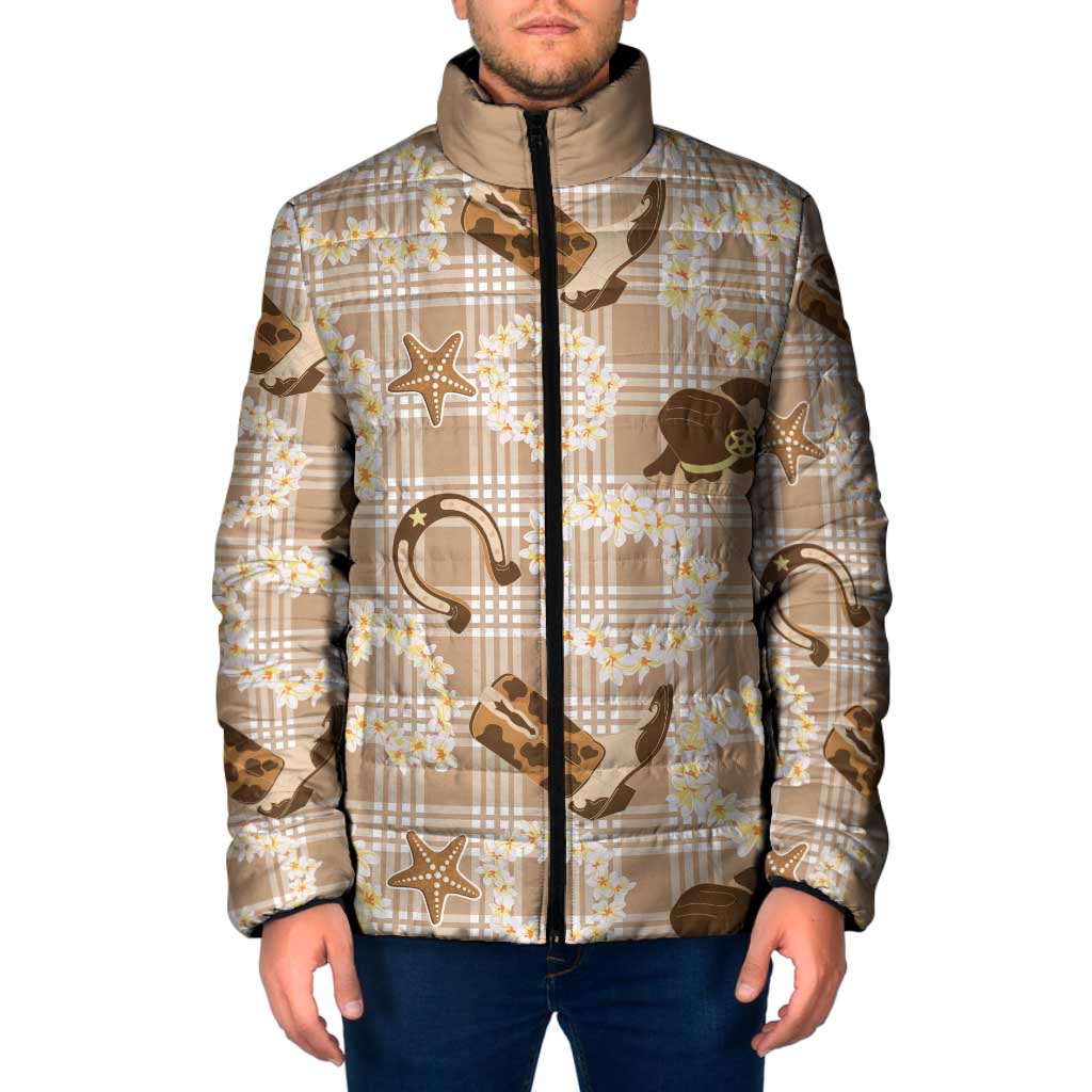 Aloha Hawaii Paniolo Khaki Palaka Padded Jacket Coastal Rodeo LT7 Men Khaki - Polynesian Pride