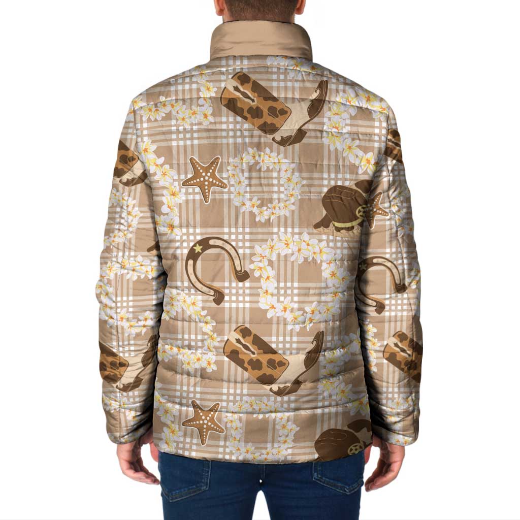 Aloha Hawaii Paniolo Khaki Palaka Padded Jacket Coastal Rodeo LT7 - Polynesian Pride