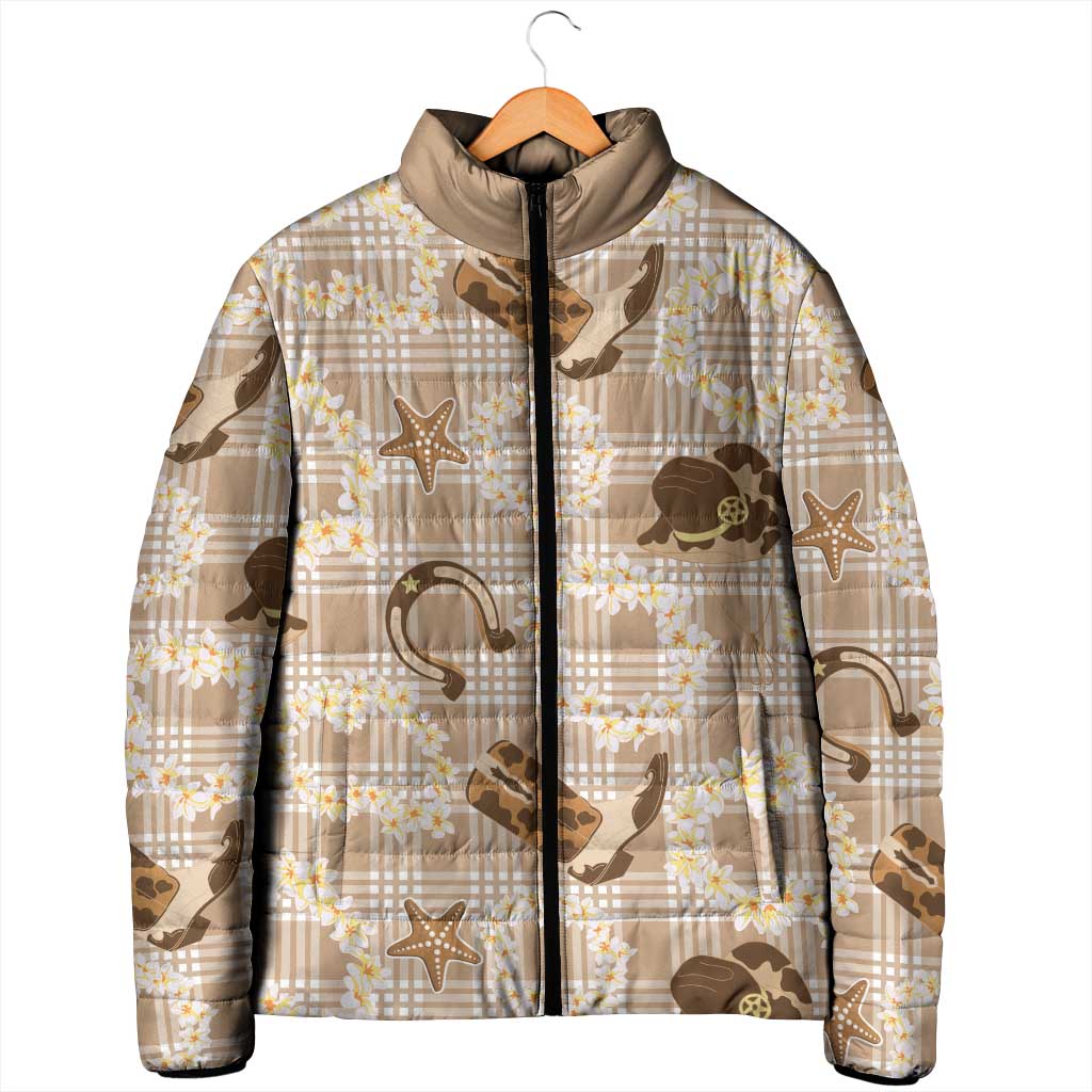 Aloha Hawaii Paniolo Khaki Palaka Padded Jacket Coastal Rodeo LT7 - Polynesian Pride