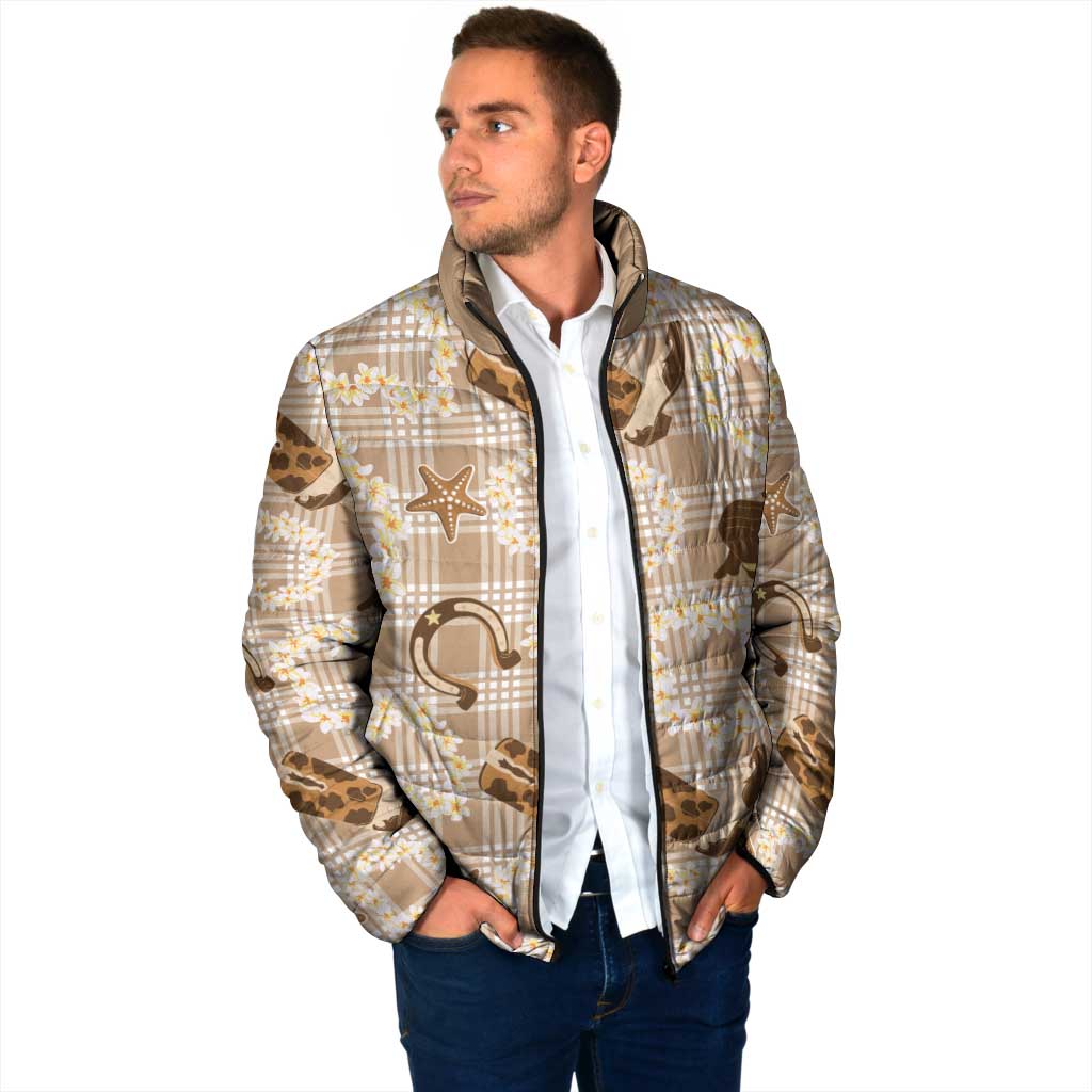 Aloha Hawaii Paniolo Khaki Palaka Padded Jacket Coastal Rodeo LT7 - Polynesian Pride