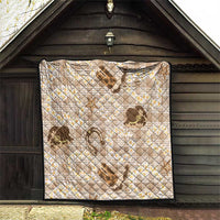 Aloha Hawaii Paniolo Khaki Palaka Quilt Coastal Rodeo - Polynesian Pride