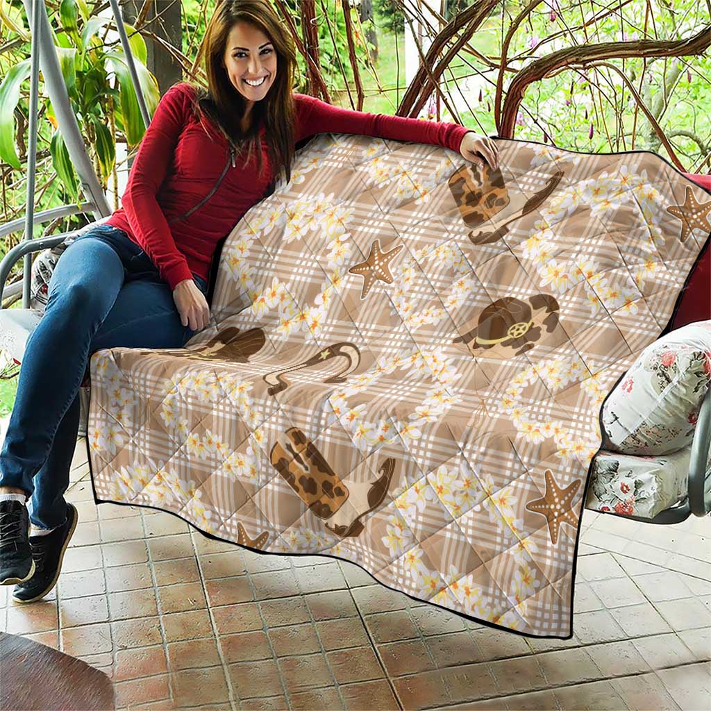 Aloha Hawaii Paniolo Khaki Palaka Quilt Coastal Rodeo - Polynesian Pride