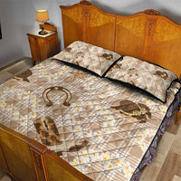 Aloha Hawaii Paniolo Khaki Palaka Quilt Bed Set Coastal Rodeo - Polynesian Pride
