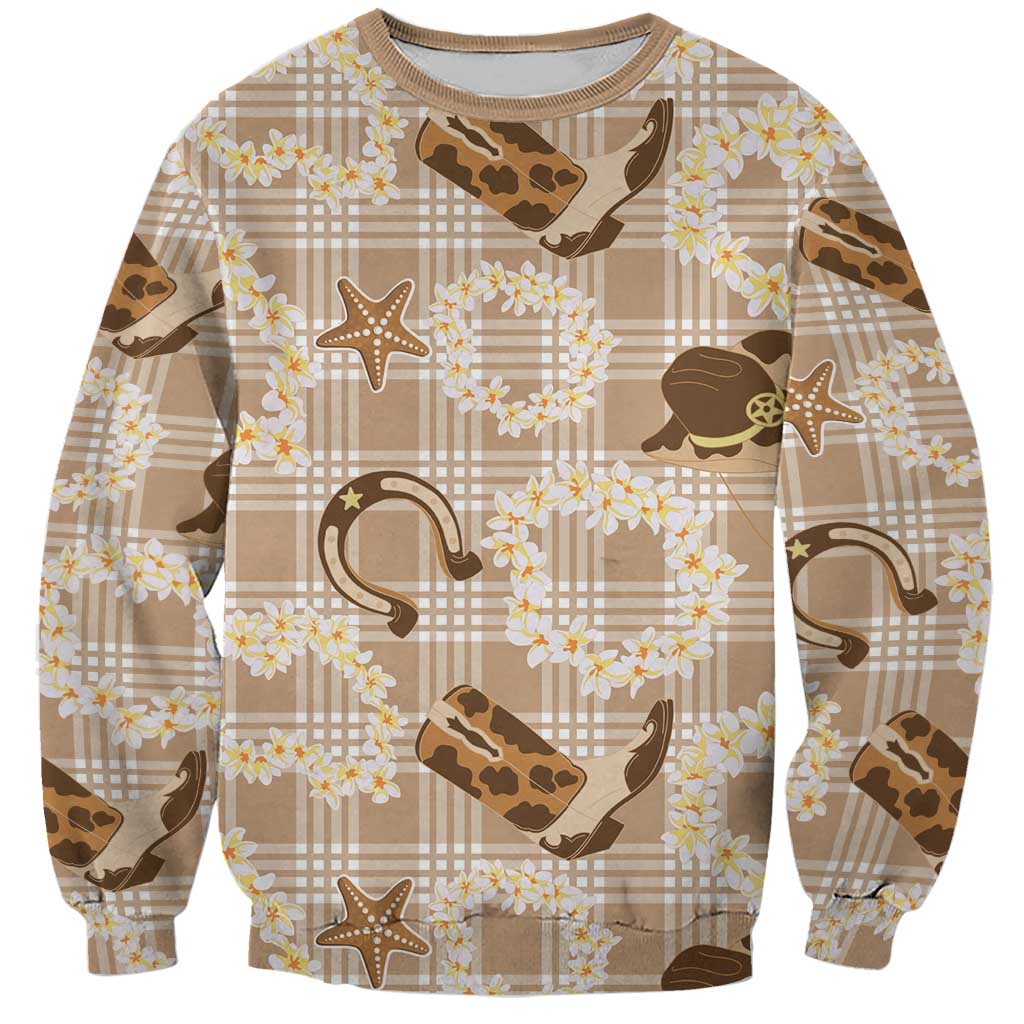 Aloha Hawaii Paniolo Khaki Palaka Sweatshirt Coastal Rodeo LT7 Unisex Khaki - Polynesian Pride