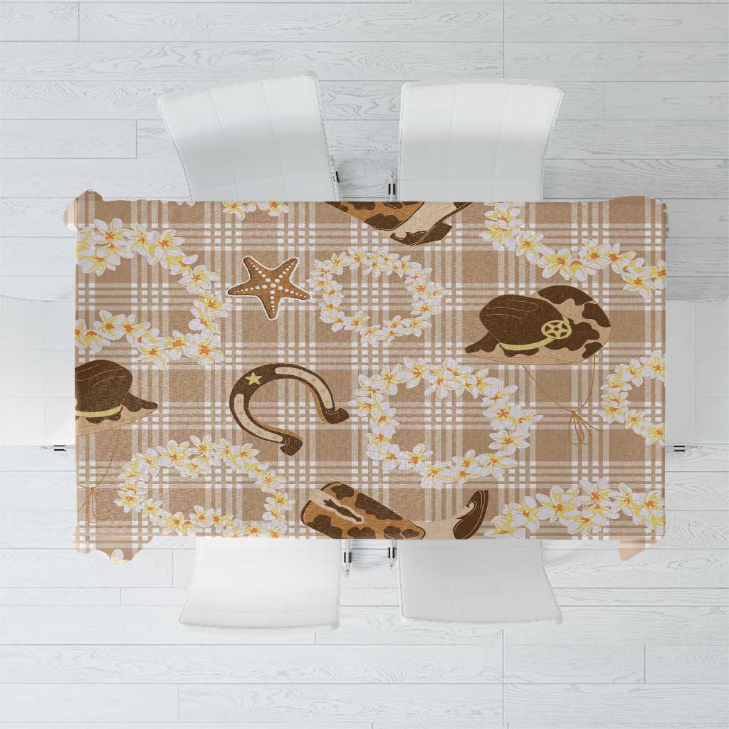Aloha Hawaii Paniolo Khaki Palaka Tablecloth Coastal Rodeo - Polynesian Pride