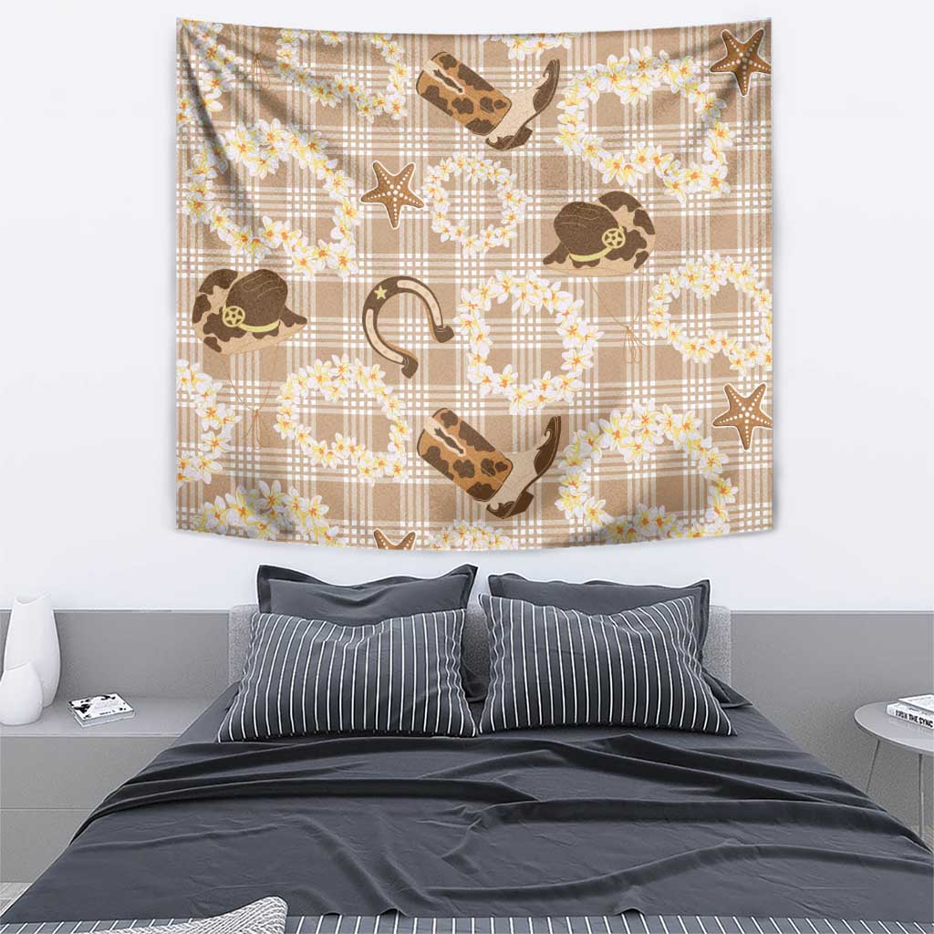 Aloha Hawaii Paniolo Khaki Palaka Tapestry Coastal Rodeo - Polynesian Pride